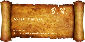 Bobik Margit névjegykártya